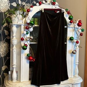 Vintage Brown/green velvet maxi skirt